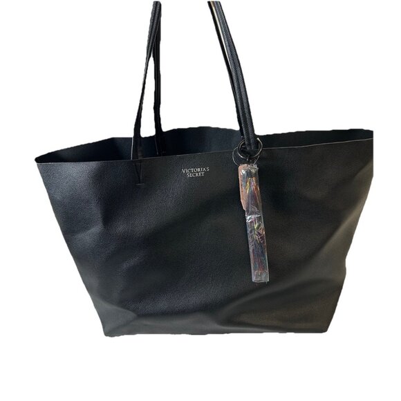 Victoria’s Secret Extra Large Black Weekender Tote Carryall Bag 13x22” NWT $99 - Picture 1 of 9